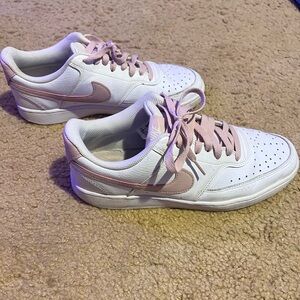 nike court royals, white/pink